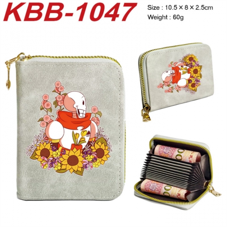 Undertale Anime-themed bank card zipper cardholder with dimensions 10.5x8x2.5cm