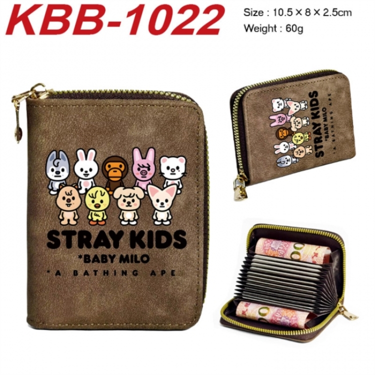 StrayKids Anime-themed bank card zipper cardholder with dimensions 10.5x8x2.5cm