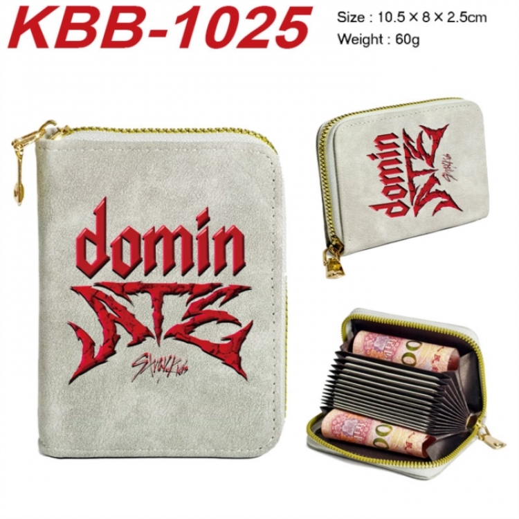 StrayKids Anime-themed bank card zipper cardholder with dimensions 10.5x8x2.5cm