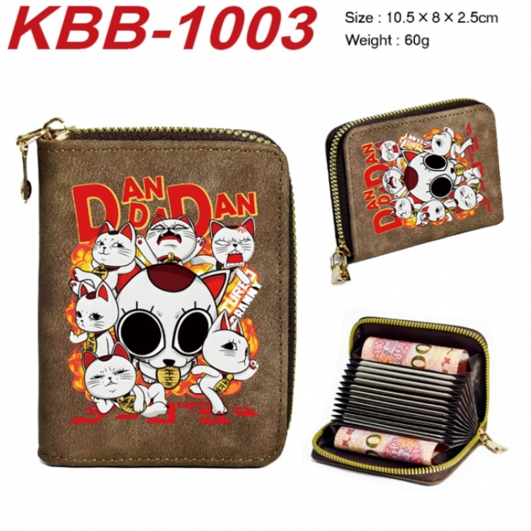 DANDADAN Anime-themed bank card zipper cardholder with dimensions 10.5x8x2.5cm