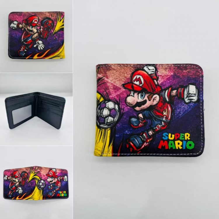 Super Mario Full color Two fold short card case wallet 11X9.5CM  