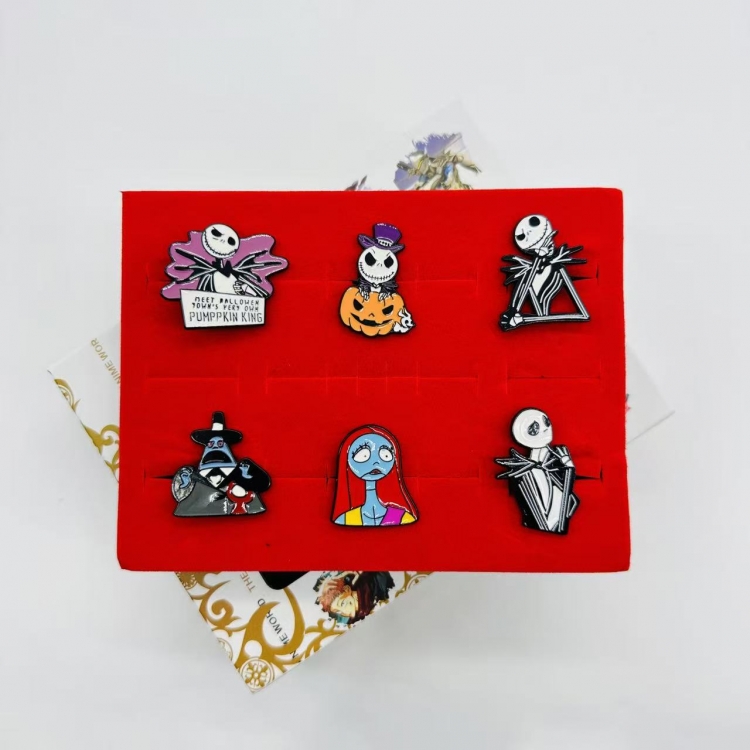 The Nightmare Before Christmas Anime peripheral badge brooch box  a set of 6 pieces