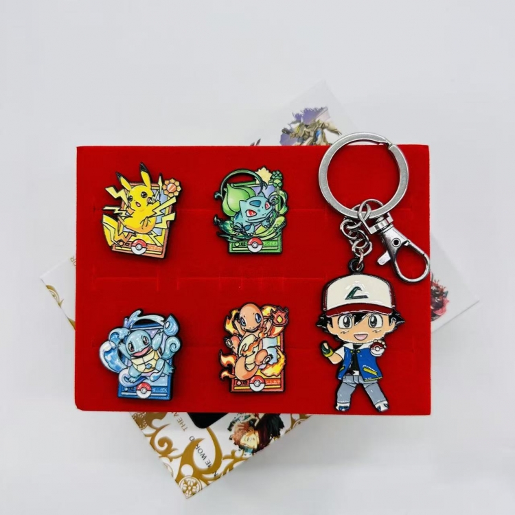 Pokemon Anime peripheral badge brooch keychain box set