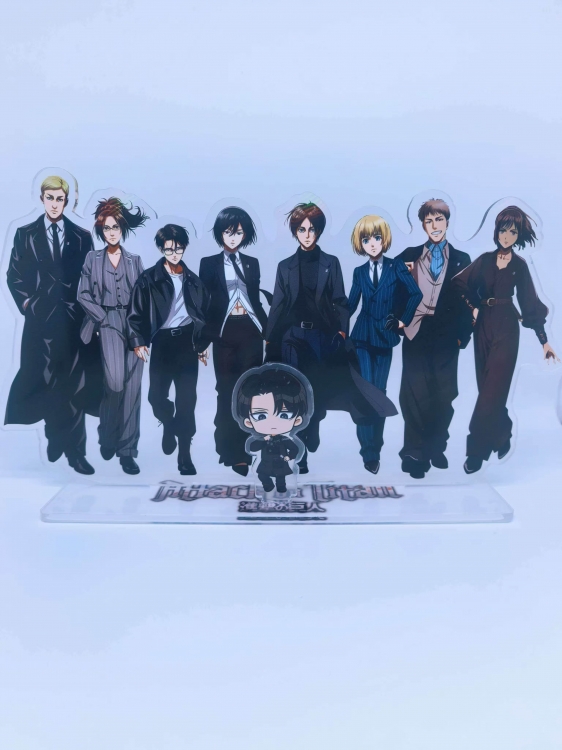 Shingeki no Kyojin Anime Laser Acrylic Humanoid  keychain big Standing Plates 15.8cm
