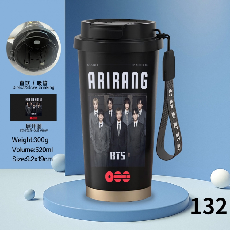 BTS Anime peripheral stainless steel coffee cup 520ML