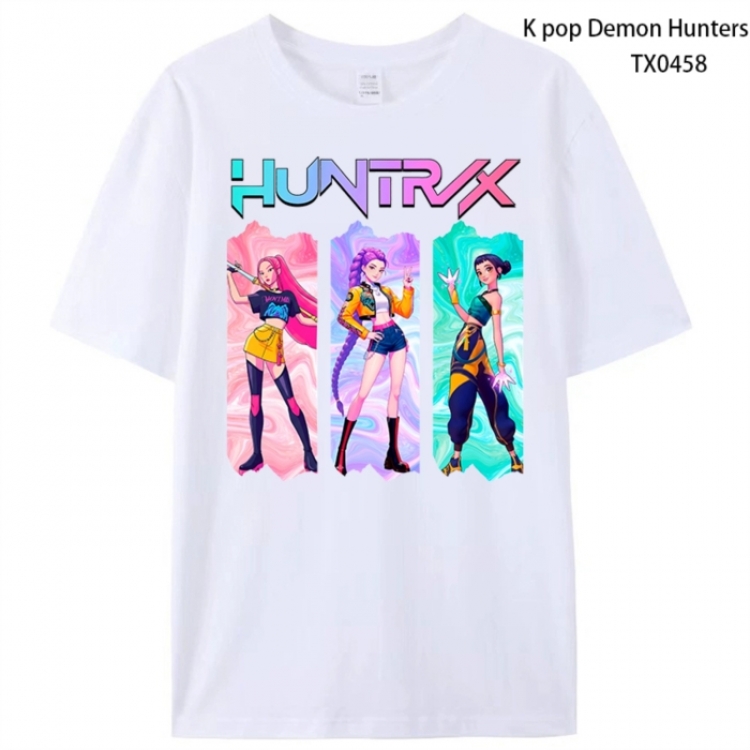 K-Pop:Demon Hunters Anime peripheral printed pure cotton T-shirt from S to 4XL