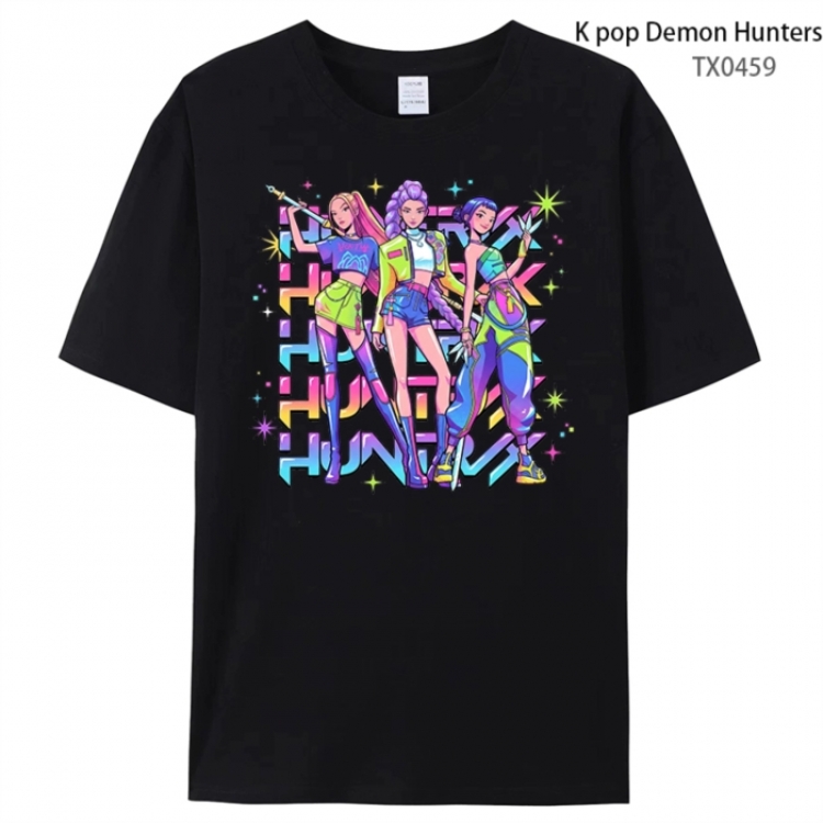 K-Pop:Demon Hunters Anime peripheral printed pure cotton T-shirt from S to 4XL