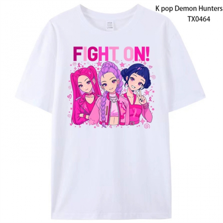 K-Pop:Demon Hunters Anime peripheral printed pure cotton T-shirt from S to 4XL