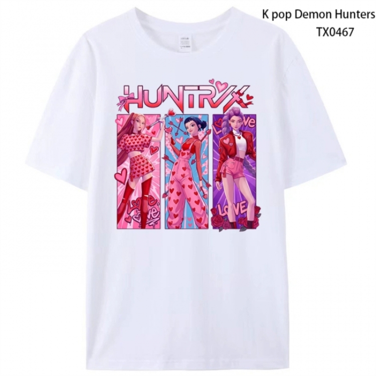 K-Pop:Demon Hunters Anime peripheral printed pure cotton T-shirt from S to 4XL