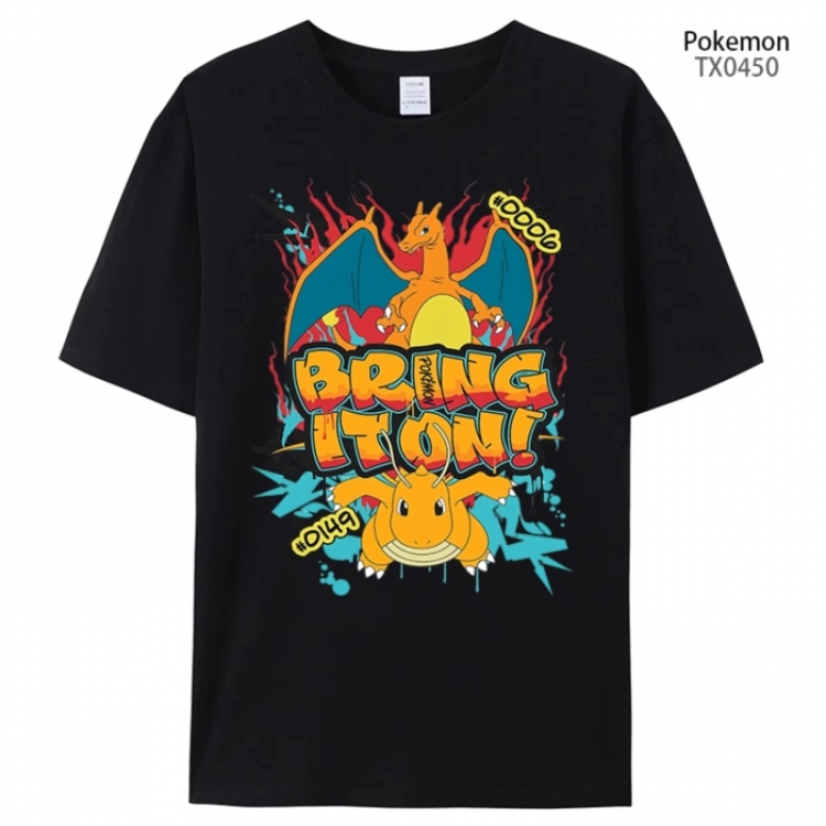 Pokemon Anime peripheral printed pure cotton T-shirt from S to 4XL