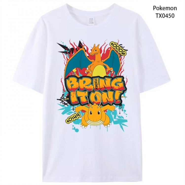 Pokemon Anime peripheral printed pure cotton T-shirt from S to 4XL