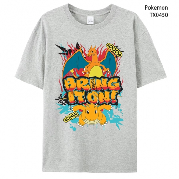 Pokemon Anime peripheral printed pure cotton T-shirt from S to 4XL