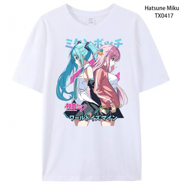 Hatsune Miku Anime peripheral printed pure cotton T-shirt from S to 4XL