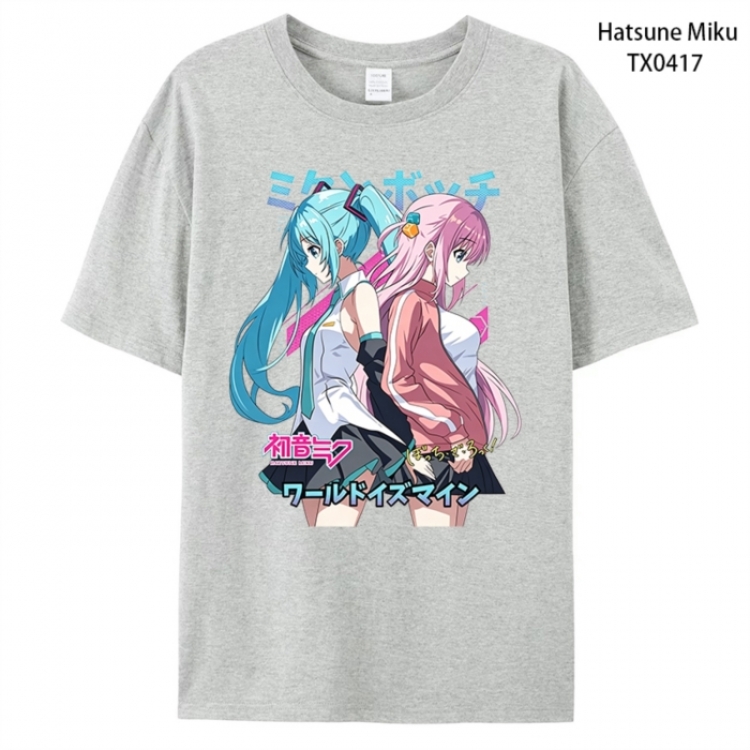 Hatsune Miku Anime peripheral printed pure cotton T-shirt from S to 4XL
