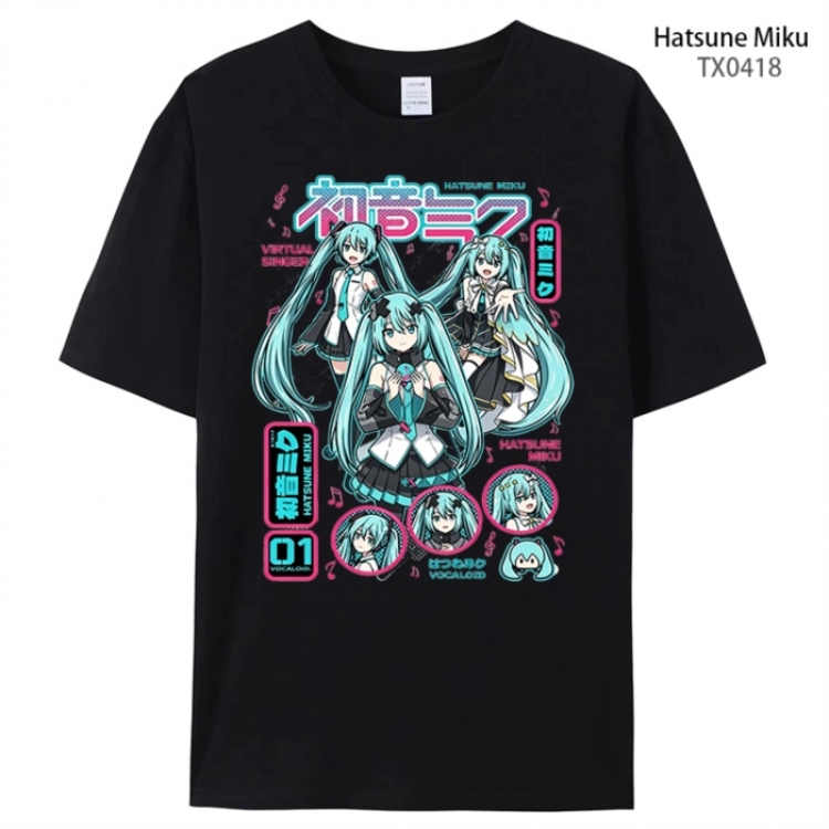 Hatsune Miku Anime peripheral printed pure cotton T-shirt from S to 4XL