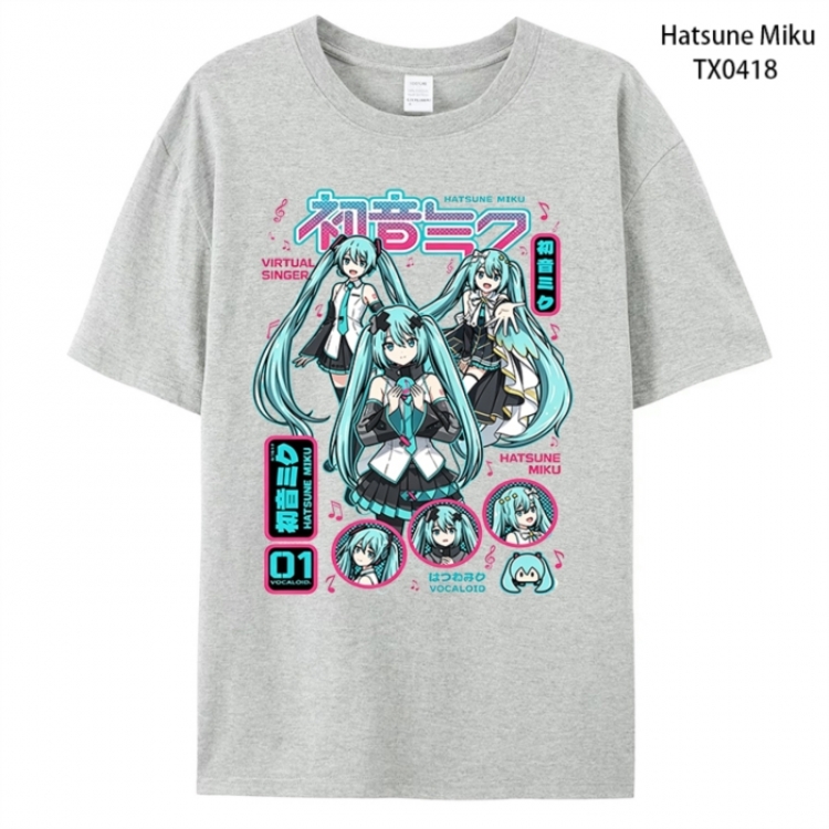 Hatsune Miku Anime peripheral printed pure cotton T-shirt from S to 4XL