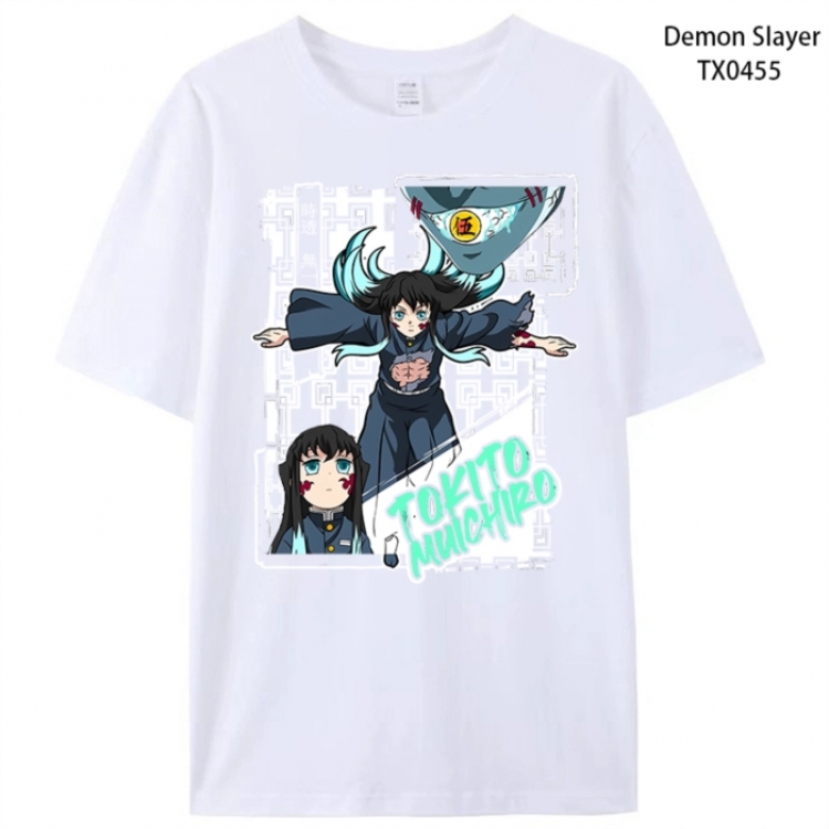 Demon Slayer Kimets Anime peripheral printed pure cotton T-shirt from S to 4XL