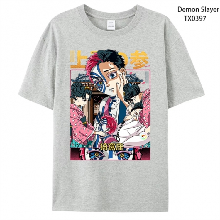 Demon Slayer Kimets Anime peripheral printed pure cotton T-shirt from S to 4XL
