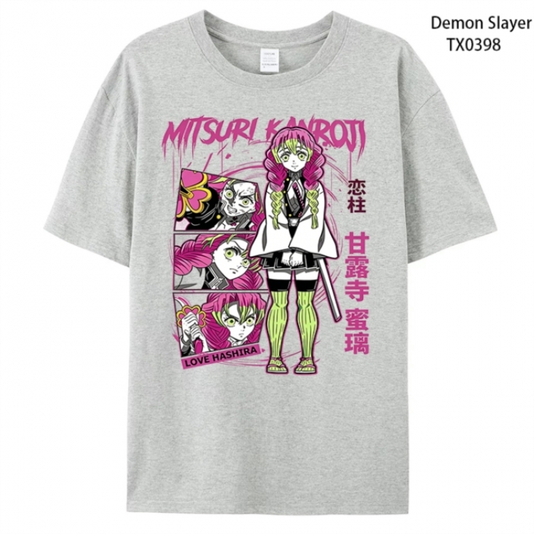 Demon Slayer Kimets Anime peripheral printed pure cotton T-shirt from S to 4XL