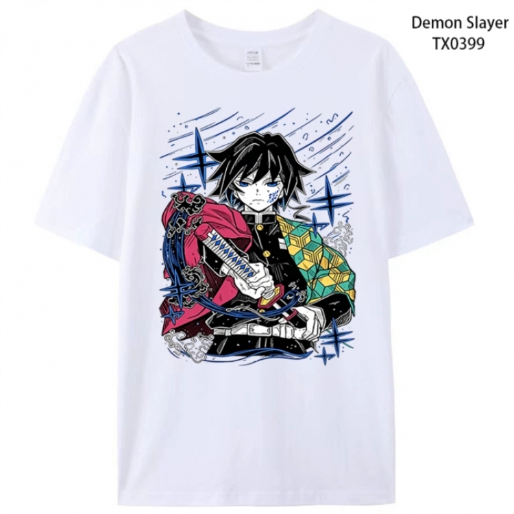 Demon Slayer Kimets Anime peripheral printed pure cotton T-shirt from S to 4XL