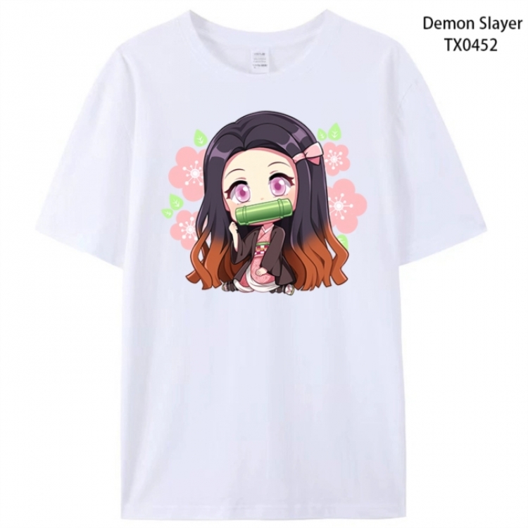 Demon Slayer Kimets Anime peripheral printed pure cotton T-shirt from S to 4XL