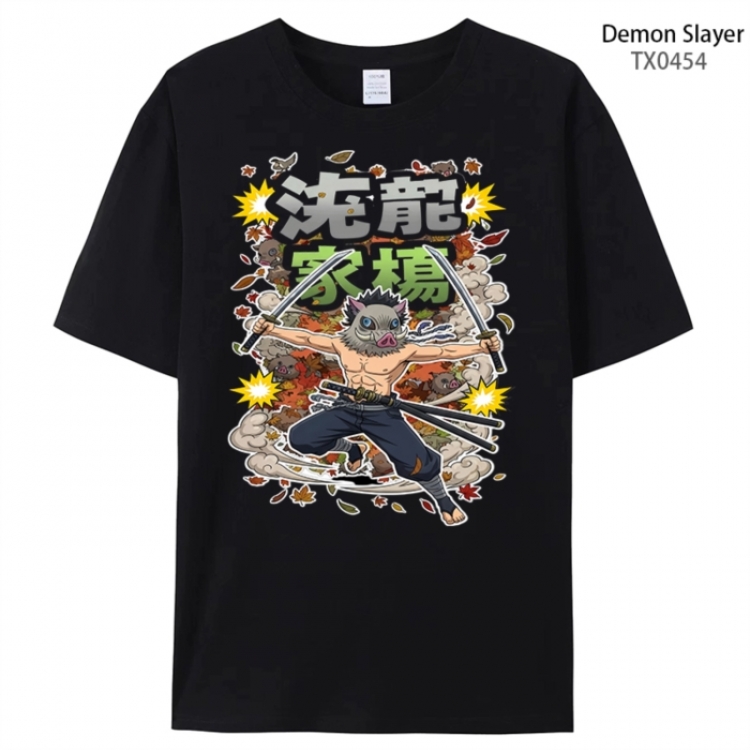 Demon Slayer Kimets Anime peripheral printed pure cotton T-shirt from S to 4XL