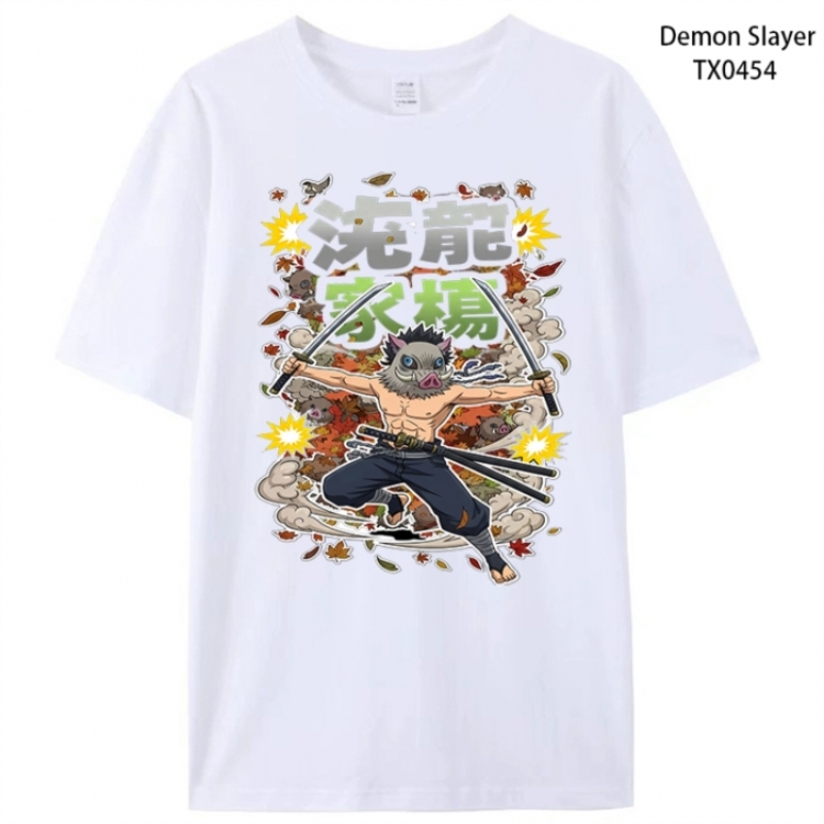 Demon Slayer Kimets Anime peripheral printed pure cotton T-shirt from S to 4XL