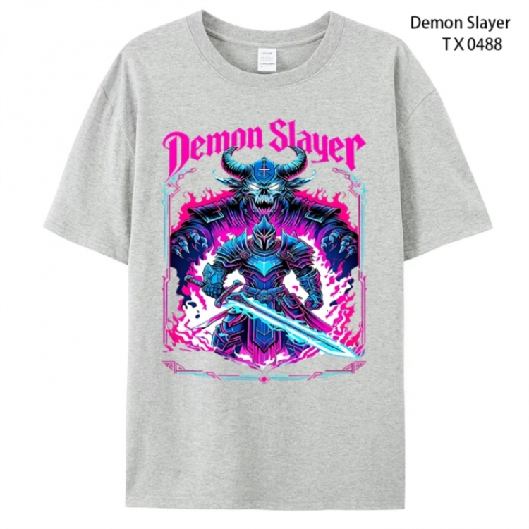 Demon Slayer Kimets Anime peripheral printed pure cotton T-shirt from S to 4XL