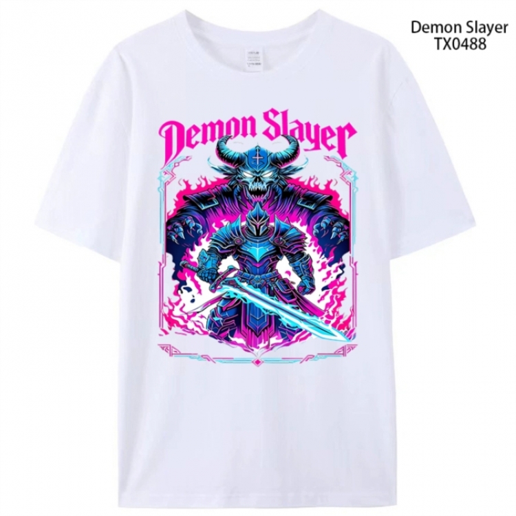 Demon Slayer Kimets Anime peripheral printed pure cotton T-shirt from S to 4XL