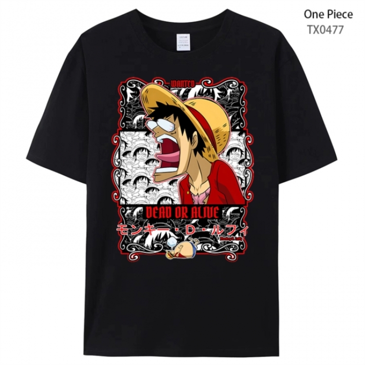 One Piece Anime peripheral printed pure cotton T-shirt from S to 4XL