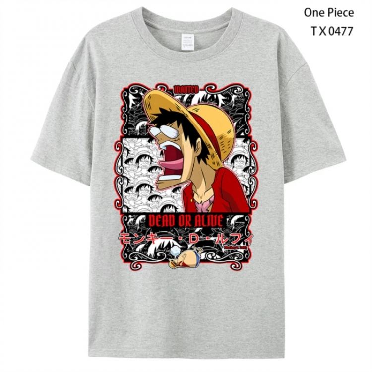 One Piece Anime peripheral printed pure cotton T-shirt from S to 4XL