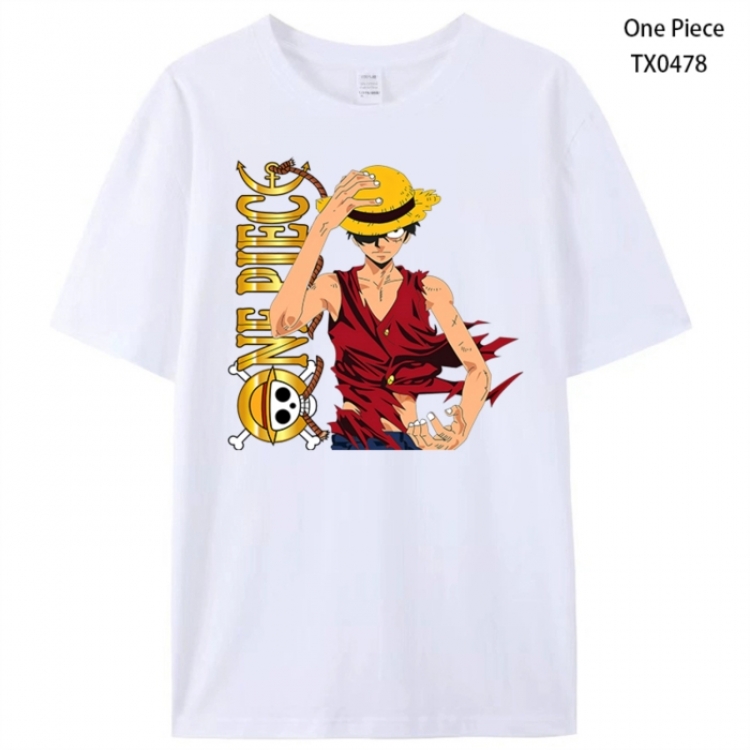 One Piece Anime peripheral printed pure cotton T-shirt from S to 4XL