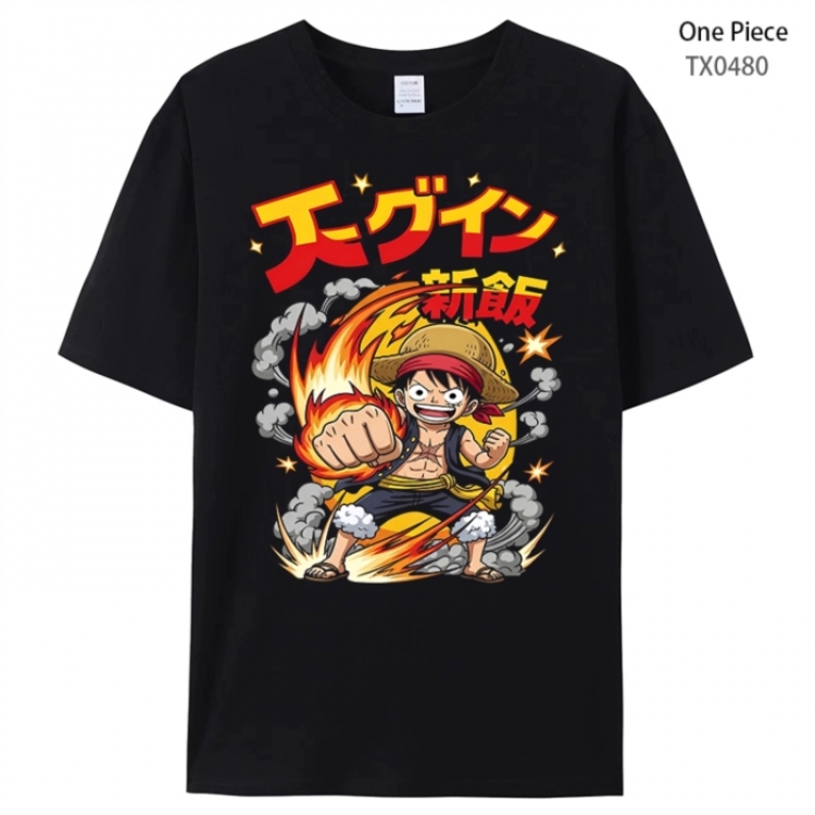 One Piece Anime peripheral printed pure cotton T-shirt from S to 4XL