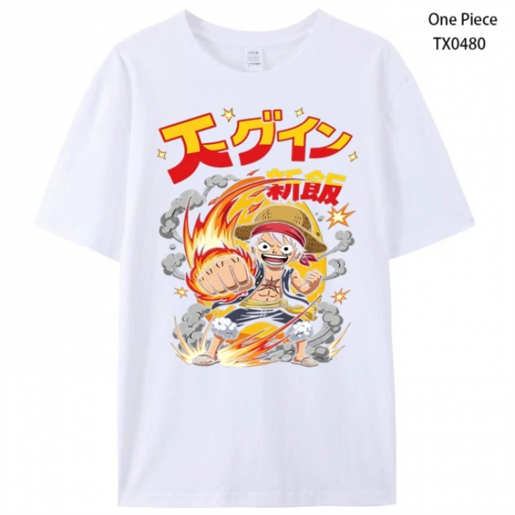 One Piece Anime peripheral printed pure cotton T-shirt from S to 4XL