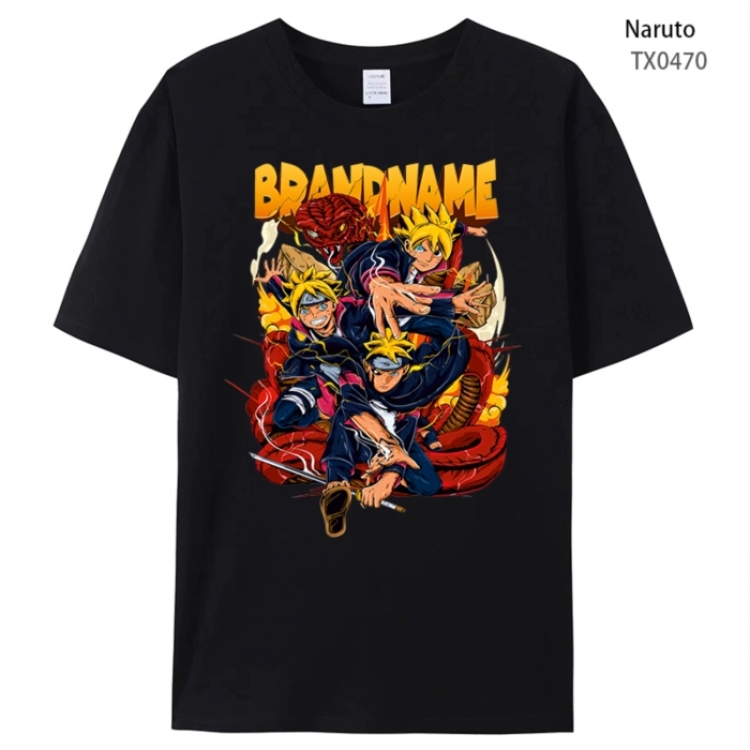 Naruto Anime peripheral printed pure cotton T-shirt from S to 4XL
