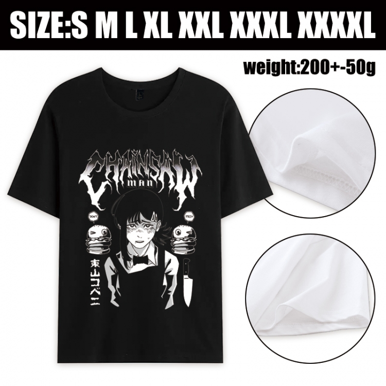 Chainsaw Man Anime printed pure cotton short sleeved T-shirt from S to 4XL