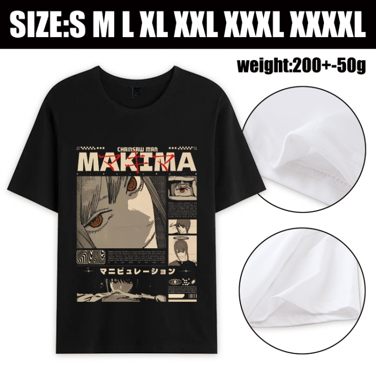 Chainsaw Man Anime printed pure cotton short sleeved T-shirt from S to 4XL