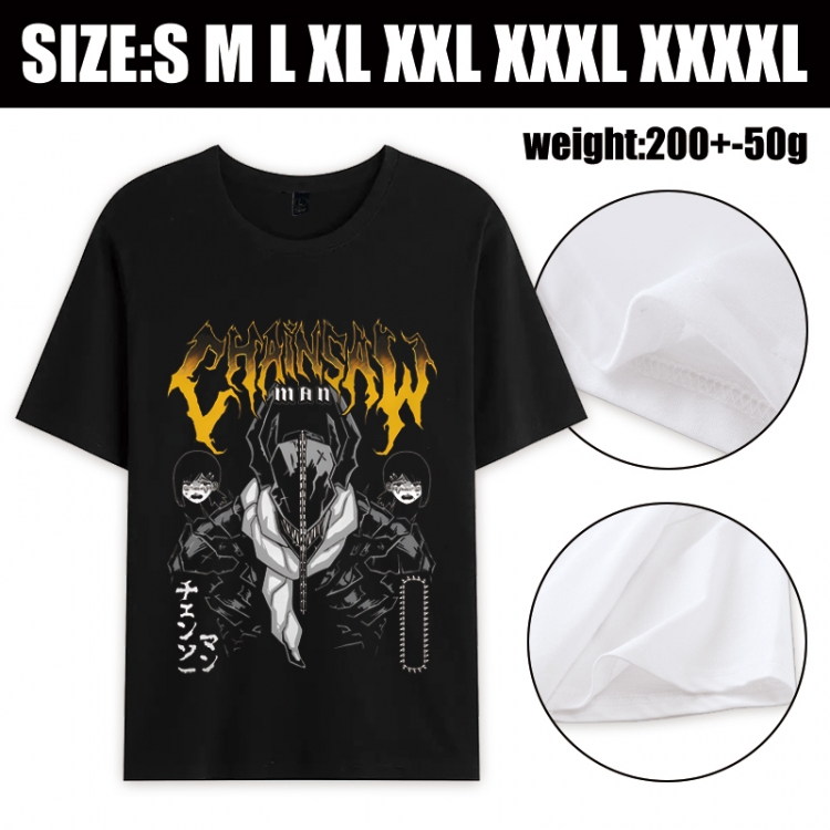 Chainsaw Man Anime printed pure cotton short sleeved T-shirt from S to 4XL