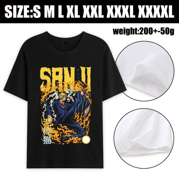 One Piece Anime printed pure cotton short sleeved T-shirt from S to 4XL