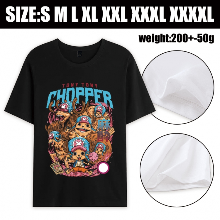 One Piece Anime printed pure cotton short sleeved T-shirt from S to 4XL