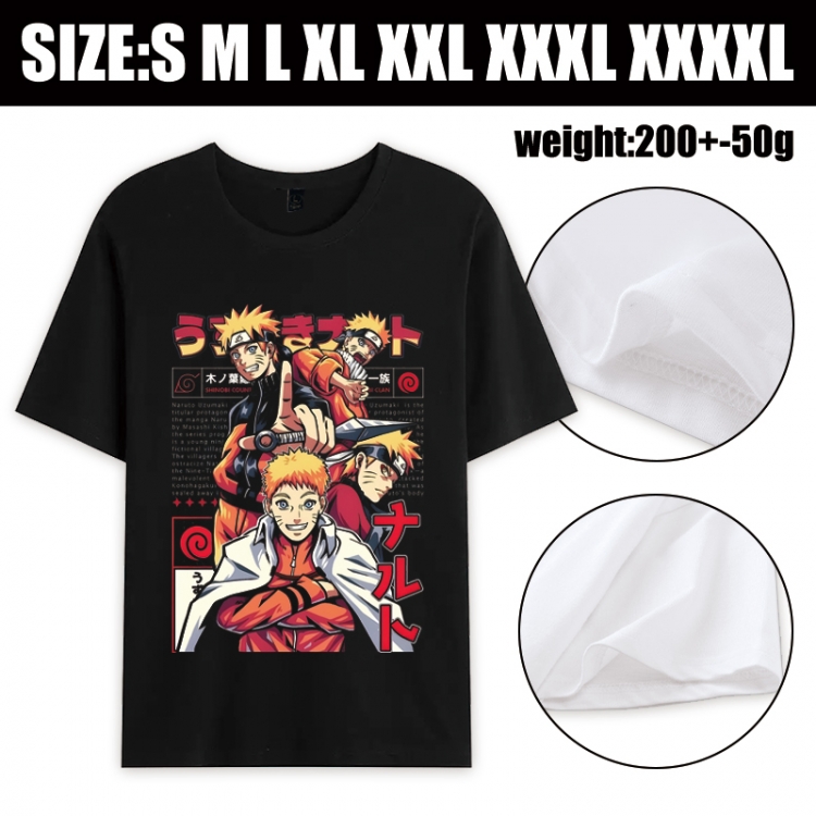Naruto Anime printed pure cotton short sleeved T-shirt from S to 4XL