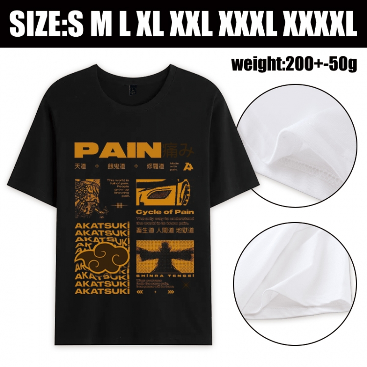 Naruto Anime printed pure cotton short sleeved T-shirt from S to 4XL