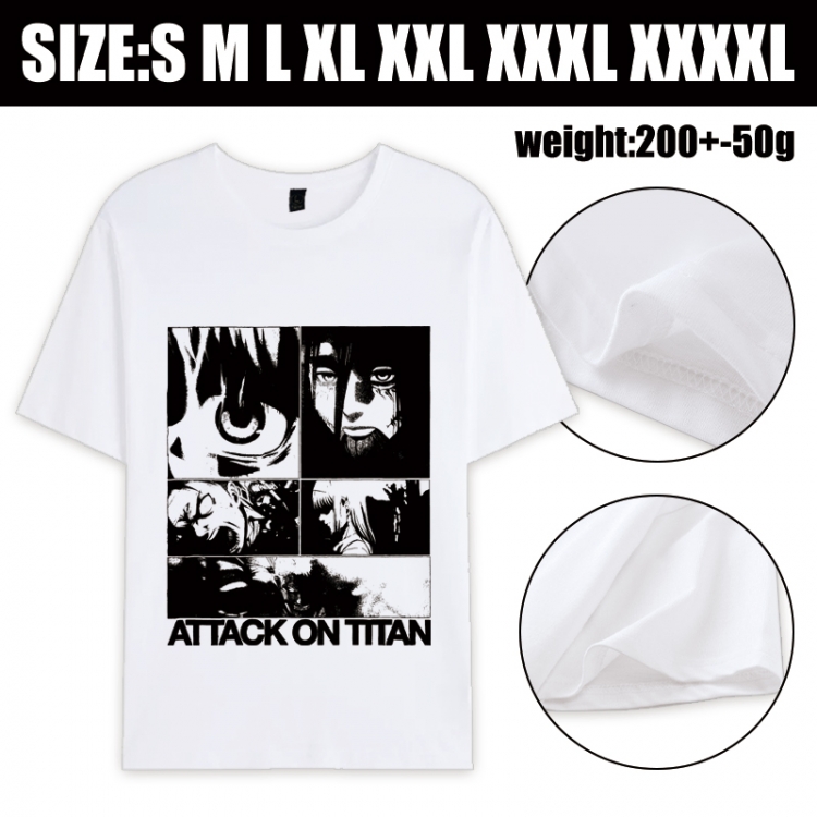 Shingeki no Kyojin Anime printed pure cotton short sleeved T-shirt from S to 4XL