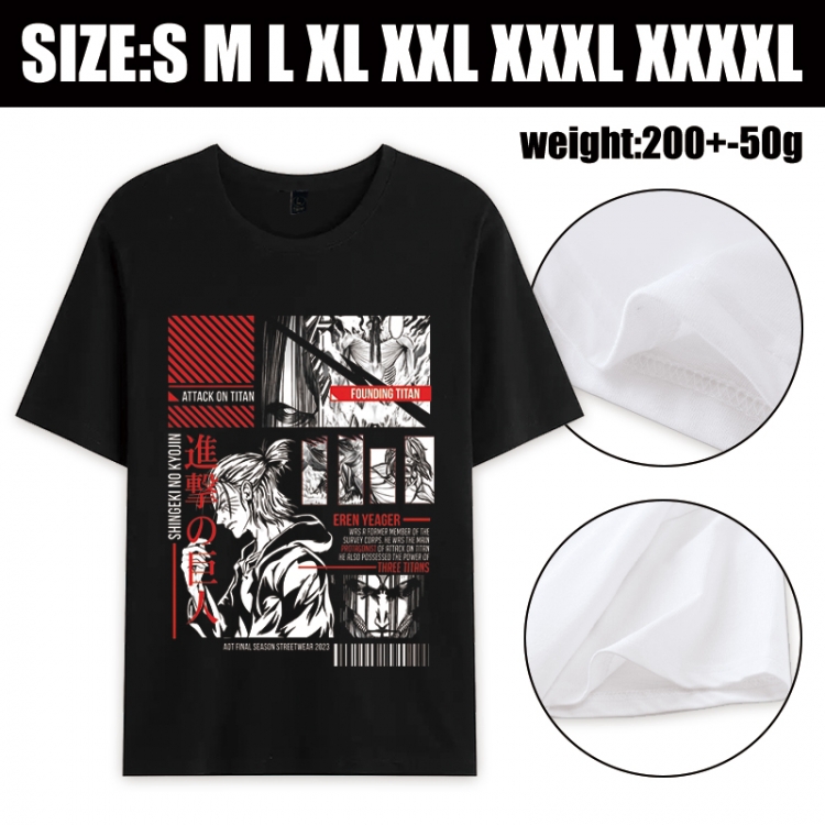 Shingeki no Kyojin Anime printed pure cotton short sleeved T-shirt from S to 4XL