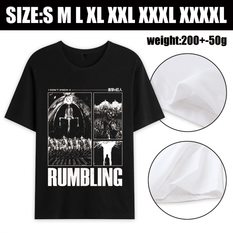 Shingeki no Kyojin Anime printed pure cotton short sleeved T-shirt from S to 4XL