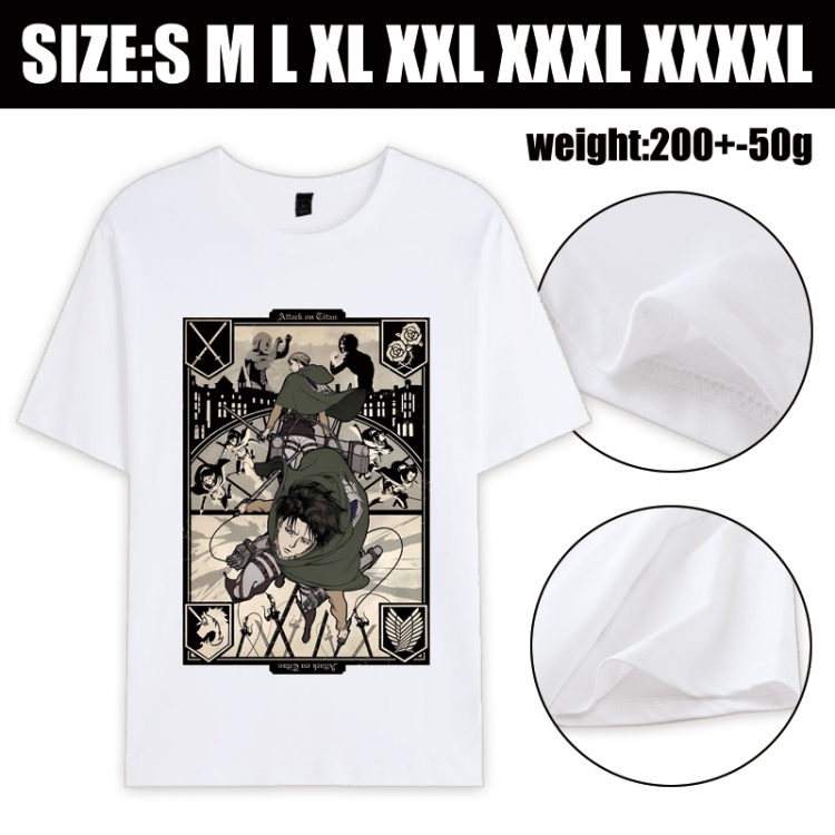 Shingeki no Kyojin Anime printed pure cotton short sleeved T-shirt from S to 4XL