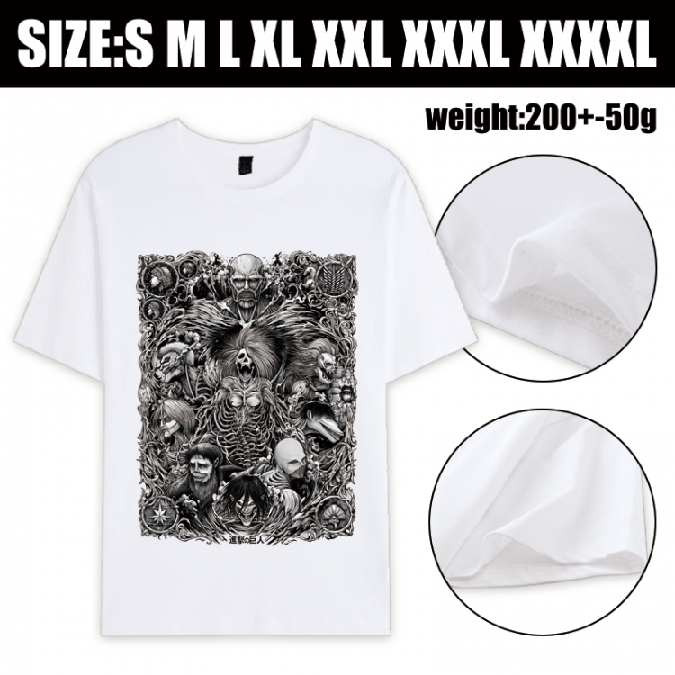 Shingeki no Kyojin Anime printed pure cotton short sleeved T-shirt from S to 4XL