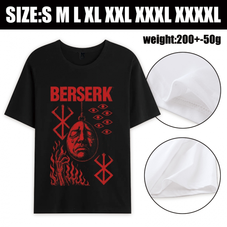 Berserk Anime printed pure cotton short sleeved T-shirt from S to 4XL