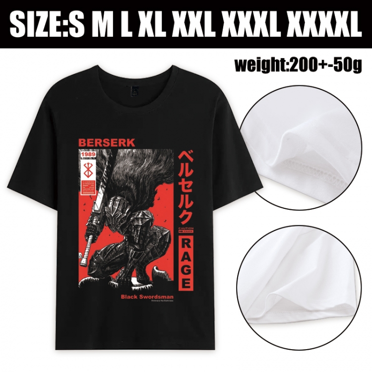 Berserk Anime printed pure cotton short sleeved T-shirt from S to 4XL