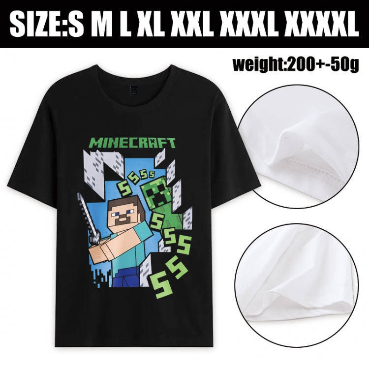 Minecraft Anime printed pure cotton short sleeved T-shirt from S to 4XL